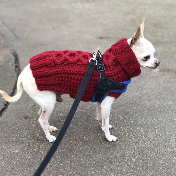 Mini XS "The Original" CableKnit Cat/Dog Sweater - Picture 2 of 12